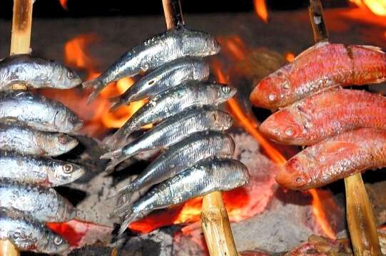 anchovy and small fish on BBQ