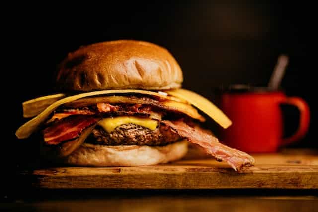 Bacon and cheese burger