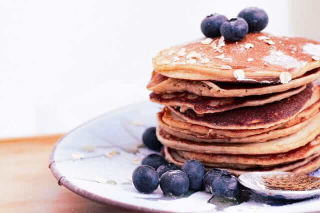 blueberries on pancakes