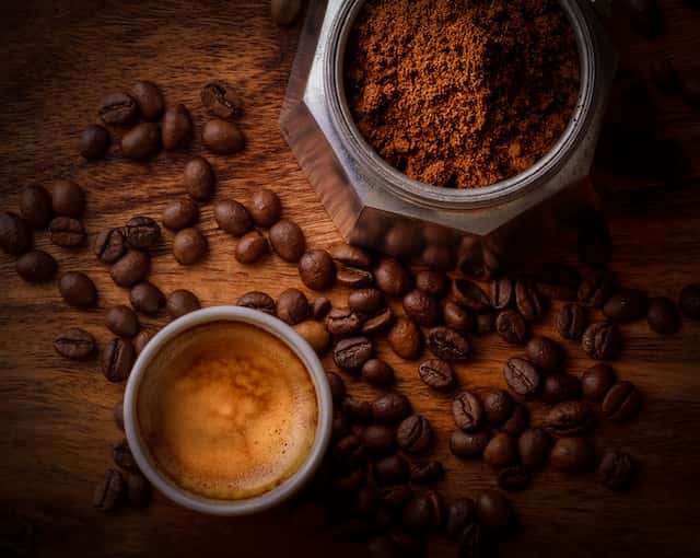 coffee beans, ground coffee and espresso