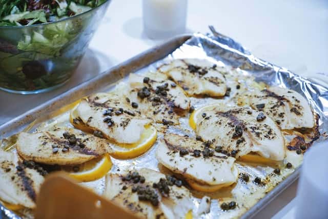 capers and lemon baked fish