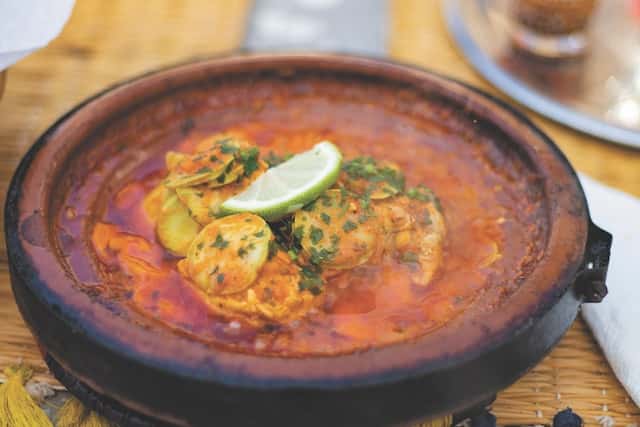 catfish and potato stew in tomato sauce
