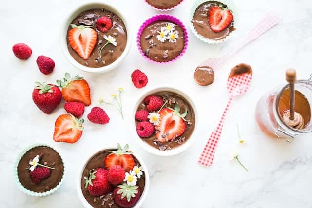 chocolate muffins and chocolate mousse