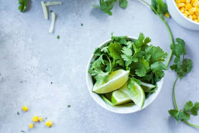 coriander and limes