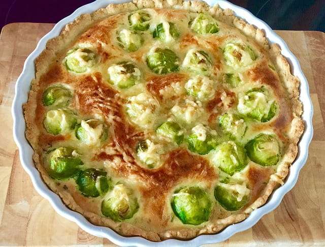 Emmental cheese melted brussels sprouts dish