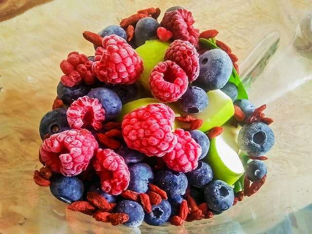 goji berry and fruit bowl