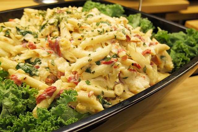 gouda cheese baked pasta with tomato and herbs