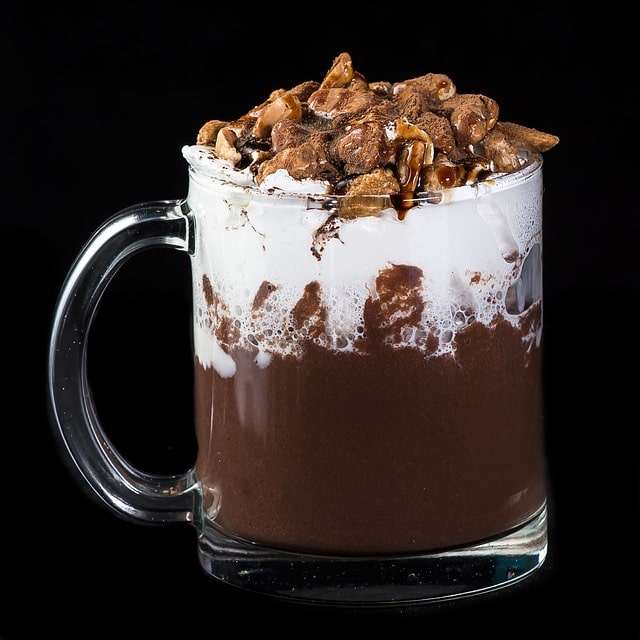 hazelnuts, cream and cacao drink
