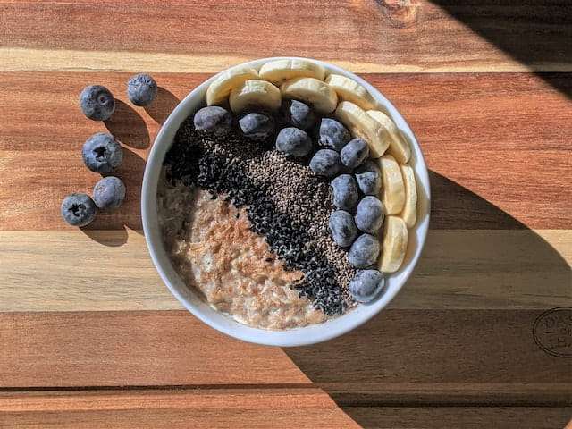 chia seeds and fruits porridge