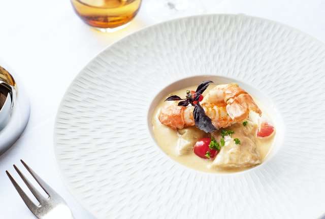 cream sauce and lobster dish