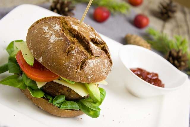 lamb lettuce in a vegan burger