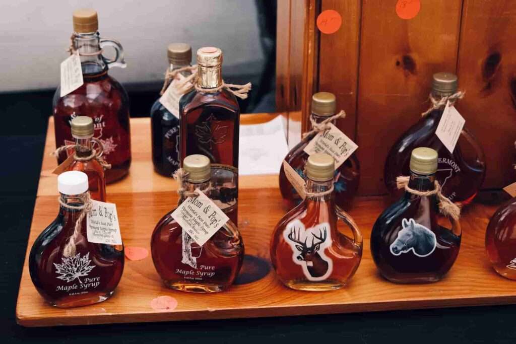 Multiple Maple syrup bottles