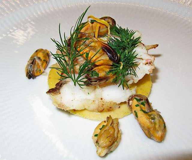 monkfish and mussels dish