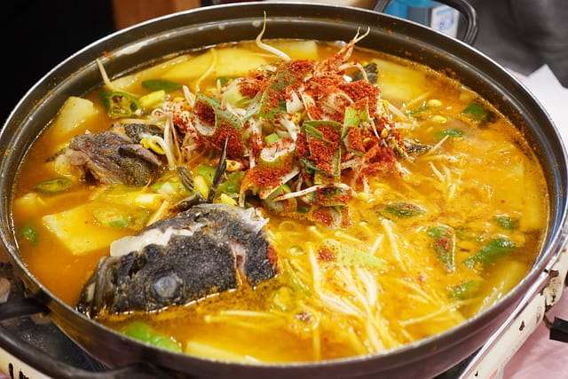 monkfish head Asian soup
