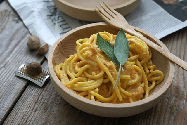 nutmeg, pumpkin and sage pasta dish
