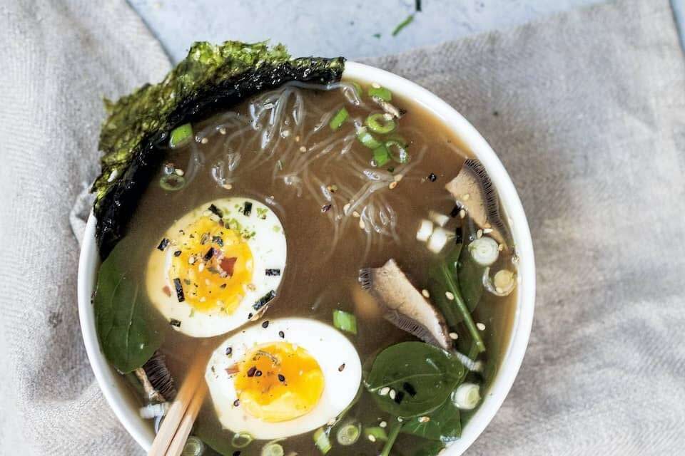Nori sheet in miso soup