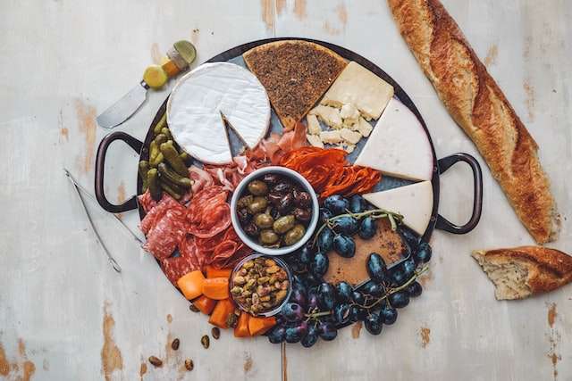 olives, slice meats, cheese and pickled plater 