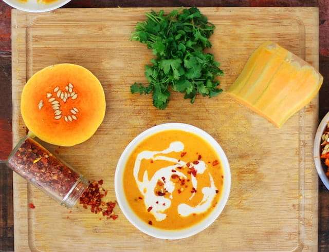 Parsley and butternut squash soup