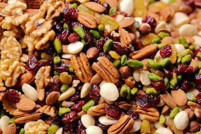 Pecans, nuts and dry fruits mix