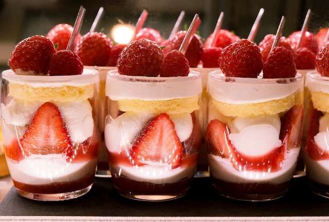 Raspberry and strawberry dessert