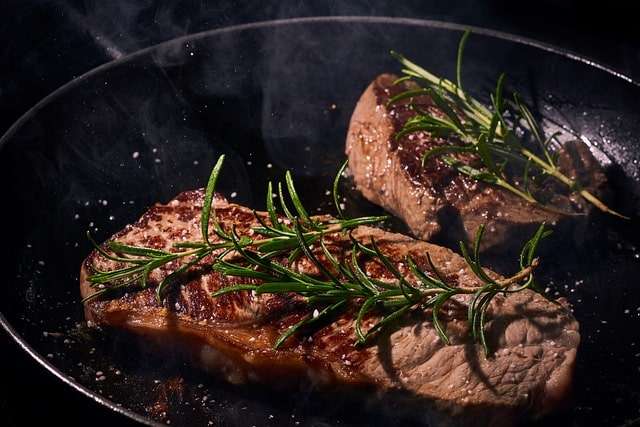 beef steaks and rosemary