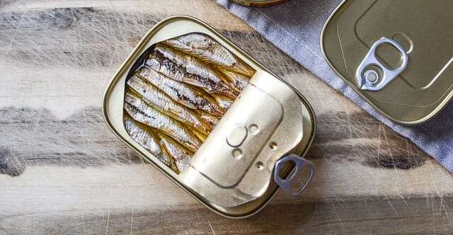 Open can sardines