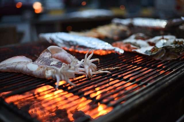 BBQ squid and fish